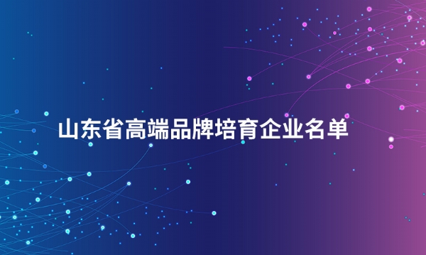 山东华体会平台（中国）股份有限公司入选“山东省高端品牌培育企业名单”